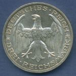 Dt. Reich Weimar 3 Mark 1927 A, Philippsuniversität Marburg J 330, vz/st (m6884)