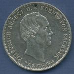 Sachsen Taler 1854, auf den Tod Friedrich Augusts, fast vz, gelocht (m6885)