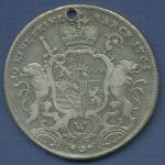 Würzburg-Bistum Taler 1765 Adam Friedrich von Seinsheim, ss gelocht (m6886)