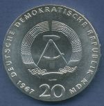 DDR 20 Mark 1967 Wilhelm von Humboldt, J 1520 vz/st (m6895)
