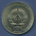 DDR 20 Mark 1990 Cu/Ni, Brandenburger Tor Berlin, J 1635 vz/st (m2894)