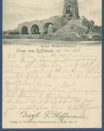 Gruss vom Kyffhäuser Kaiser Wilhelm-Denkmal, gelaufen 1901 Bahnpost (AK5915)