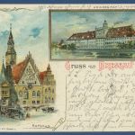 Gruss aus Breslau Universität Rathaus, gelaufen 1901 (AK5899)