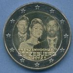 Luxemburg 2 Euro 2012 Hochzeit von Guillaume und Stephanie, vz/st (m4923)