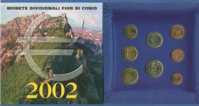 San Marino KMS 2002 original Kursmünzensatz im Folder, st (m6355)