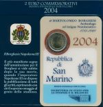 San Marino 2 Euro 2004 Bartolomeo Borghesi, im original Folder, st (m1437)