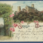 Eisenach Gruss von der Wartburg Hohe Sonne, gelaufen 1901 (AK1185)