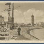 Nordseebad Cuxhaven Leuchtturm Signalstation, gelaufen 1933 (AK1262)