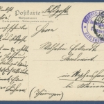 Karlsruhe Reichspost Litfaßsäule Straßenbahn, gelaufen 1915 Feldpost (AK1333)