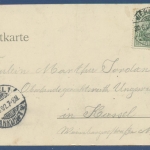 Düsseldorf Ausstellungs-Postkarte Pavillon Krupp, gelaufen 1902 (AK1286)