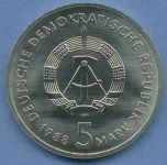 DDR 5 Mark 1988 Hafen Rostock, J 1619 vz/st (m4843)