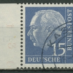 Bund 1960 Heuss LUMOGEN Bogenmarke Randstück 184 y gestempelt geprüft