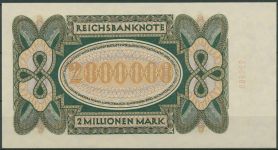 Dt. Reich 2 Millionen Mark 1923, DEU-101a, kassenfrisch (K1716)