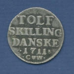 Dänemark 12 Skilling 1711, Frederik IV. sehr schön (m1507)