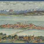 Lindau am Bodensee mit Alpenpanorama, gelaufen 1921 (AK1506)