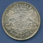 Lettland 1 Lats 1924, Kursmünze Silber, vz/st (m1632)