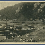 Carlshafen Weserpartie Raddampfer, gelaufen 1936 (AK1717)