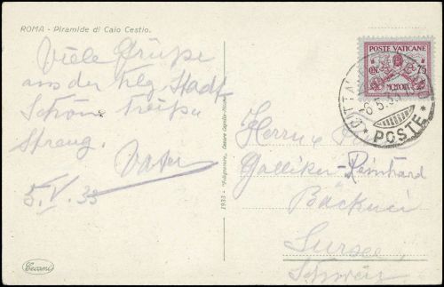1933, Vatikanstaat, 7, Brief
