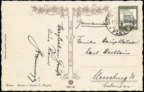 1937, Vatikanstaat, 25, Brief