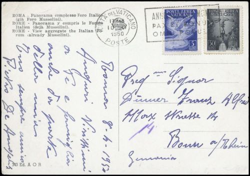 1950, Vatikanstaat, 142, 145, Brief