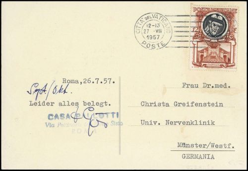 1957, Vatikanstaat, 195, Brief