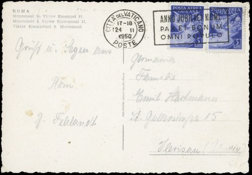 1950, Vatikanstaat, 142 (2), Brief