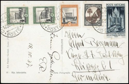 1937, Vatikanstaat, 23 (2) u.a., Brief