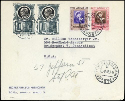 1953, Vatikanstaat, 190-91, 193, Brief
