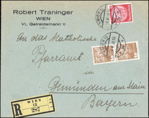 1938, Österreich Ostmark, 574 (2) u.a., Brief