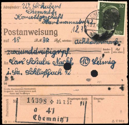 1945, SBZ Bundesland Sachsen, AP 794 I, Brief
