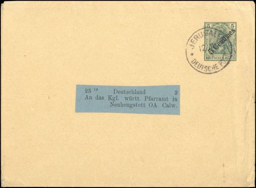 1909, Deutsche Auslandspost Türkei, S 6, Brief