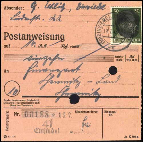 1945, SBZ Bundesland Sachsen, AP 794 I, Brief