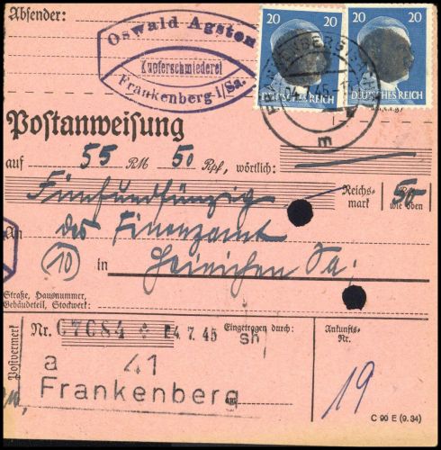 1945, SBZ Bundesland Sachsen, AP 791 I (2), Brief