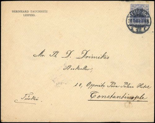 1907, Deutsche Auslandspost Türkei, DR 87 I, Brief
