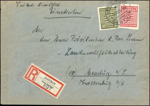 1945, SBZ Provinz Sachsen, 71 X, 83 Xa, Brief