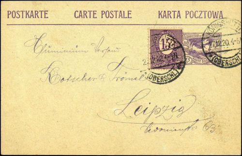 1920, Oberschlesien, P 3 u.a., Brief