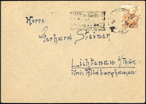 1948, SBZ Handstempel Bezirk 16, 174 III, Brief