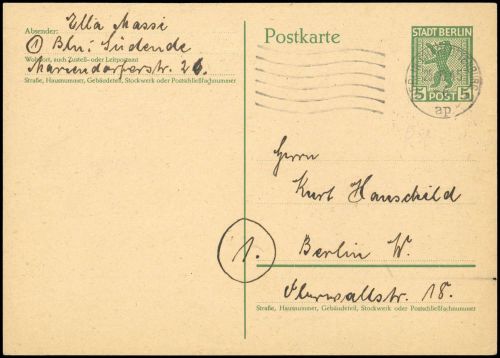 1945, SBZ Berlin Brandenburg, P 1, Brief