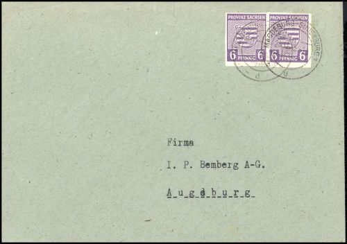 1945, SBZ Provinz Sachsen, 69 X (2), Brief