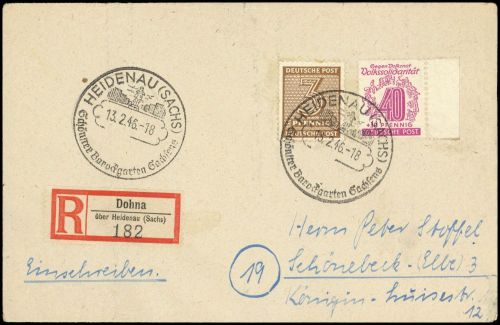 SBZ Westsachsen, 128, 148, Brief
