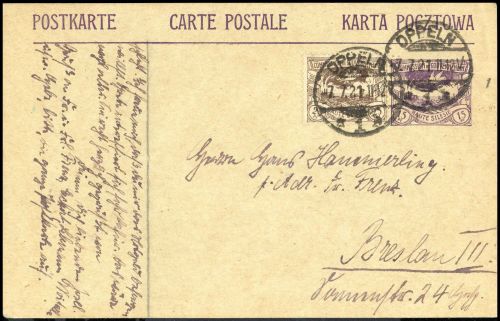 1921, Oberschlesien, P 4 u.a., Brief