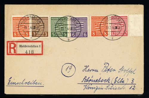 1946, SBZ Provinz Sachsen, 70 X u.a., Brief