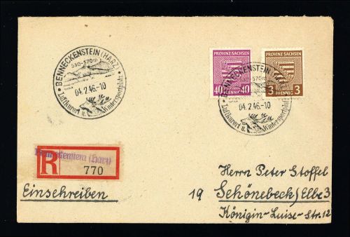 1946, SBZ Provinz Sachsen, 74 X, 84 X, Brief