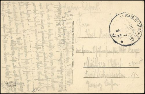 1917, Deutsche Marine Schiffspost, MSP ..7 , Brief