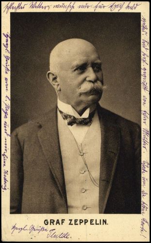 1908, Zeppelin,Zeppelin Postkarten,Portraitkarten, Brief