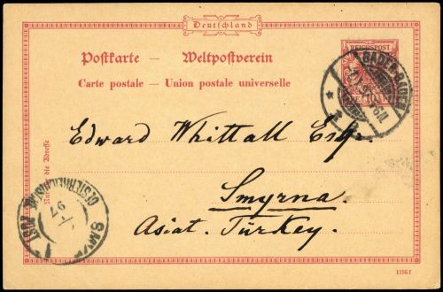 1897, Deutsche Auslandspost Türkei, Brief