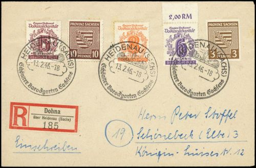 SBZ Westsachsen, 145 u.a., Brief