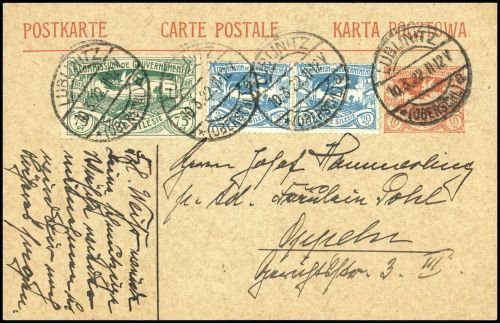 1922, Oberschlesien, P 3 u.a., Brief