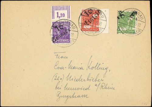 1948, SBZ Handstempel Bezirk 16, 167 III OR u.a., Brief