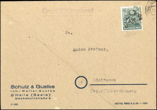 1948, SBZ Handstempel Bezirk 20, 172 IV, Brief